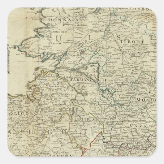 アイルランド北部の地図 スクエアシール (正面)