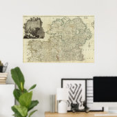 アイルランド北部の地図 ポスター (ホームオフィス)
