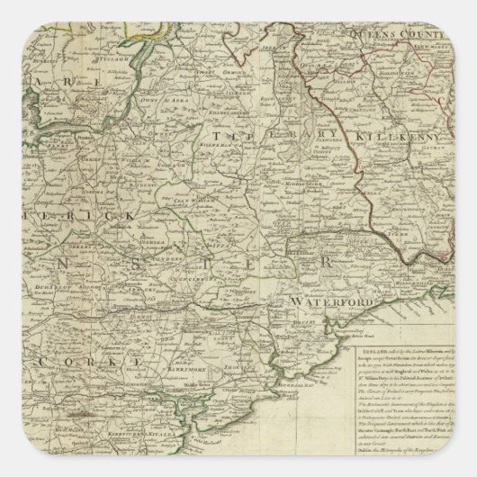 アイルランド南部の王国地図 スクエアシール (正面)