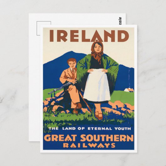アイルランド南部鉄道ヴィンテージ旅行はがき ポストカード (正面/裏面)
