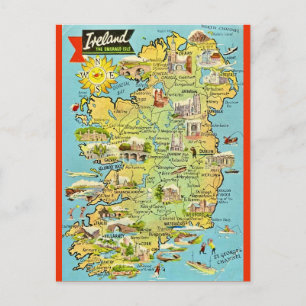 アイルランド古地図のポストカード ポストカード