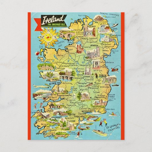 アイルランド古地図のポストカード ポストカード (正面)