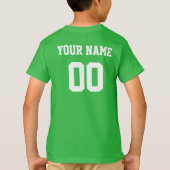 アイルランド名前をカスタムする&ナンバサッカーキッズジャージー Tシャツ (裏面)