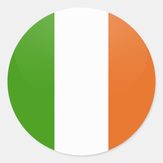 アイルランド品質国旗の円 ラウンドシール (正面)