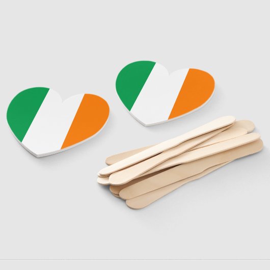 アイルランド国カスタム旗ハート結婚形 ハンドファン (組立なし)