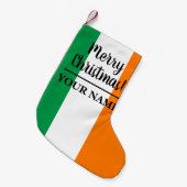 アイルランド国パーソナライズされた名祝日の国旗 スモールクリスマスストッキング (正面 (吊り時))