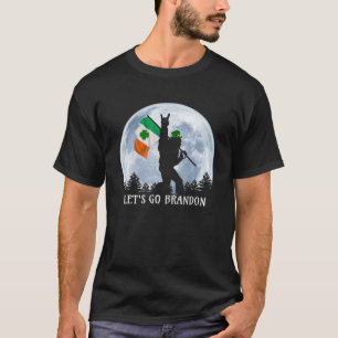 アイルランド国旗とビッグフットLets Brandon St Patrick Tシャツ
