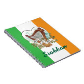 アイルランド国旗とヴィンテージハープとシャムロックカスタム ノートブック (右側)