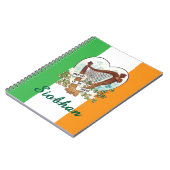 アイルランド国旗とヴィンテージハープとシャムロックカスタム ノートブック (左側)