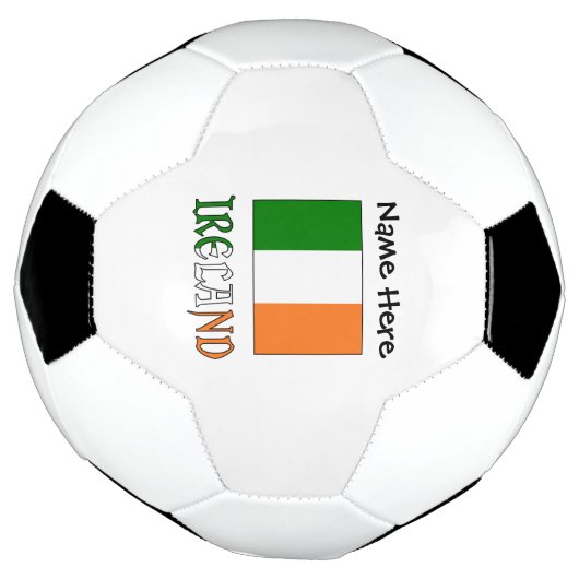 アイルランド国旗と名つきサッカーボール サッカーボール (回転)