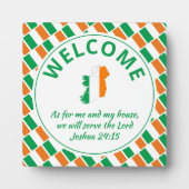 アイルランド国旗のクリスチャン・ウェルカム フォトプラーク (正面)