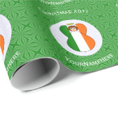 アイルランド国旗のクリスマスエンジェルパーソナライズされた ラッピングペーパー (ロールコーナー)