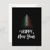 アイルランド国旗のクリスマスツリーで新年を祝う シーズンポストカード (正面/裏面)