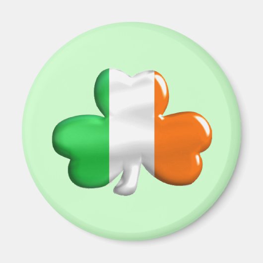 アイルランド国旗のクローバー マグネット (正面)