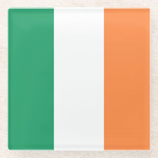アイルランド国旗のコート ガラスコースター (正面)