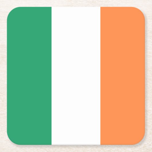 アイルランド国旗のコート スクエアペーパーコースター (正面)