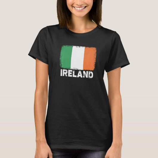 アイルランド国旗のサポートアイリッシュピープル女性男性 Tシャツ (正面)