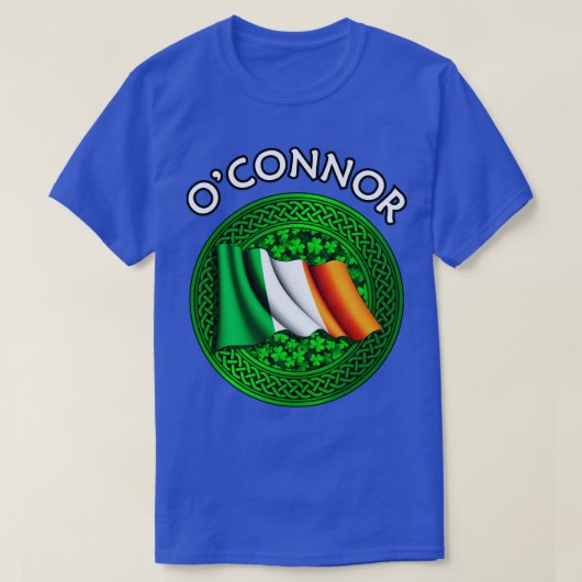 アイルランド国旗のシャムロックケルト結び目模様OConnor Tシャツ (デザイン正面)