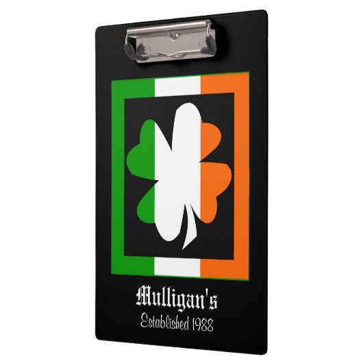 アイルランド国旗のシャムロパーソナライズされたック クリップボード (左)