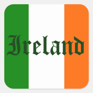アイルランド国旗のステッカー スクエアシール