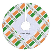 アイルランド国旗のタイルパーソナライズされた張り フェイクリネンツリースカート (正面)