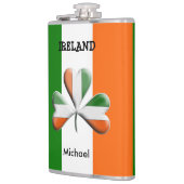 アイルランド国旗のトリカラーズテーマシャームロック フラスク (左)