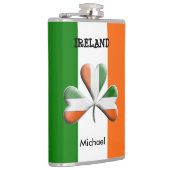 アイルランド国旗のトリカラーズテーマシャームロック フラスク (右)