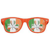 アイルランド国旗のトリカラーズテーマシャームロック レトロサングラス (正面)