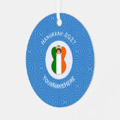 アイルランド国旗のハヌッカエンジェル氏年 メタルオーナメント (正面左)