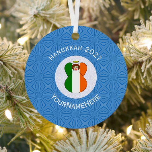 アイルランド国旗のハヌッカエンジェル氏年 メタルオーナメント (インサイチュ)