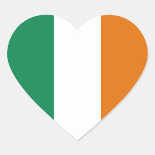 アイルランド国旗のハートステッカー ハートシール