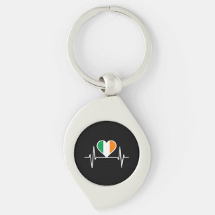 アイルランド国旗のハートビート キーホルダー