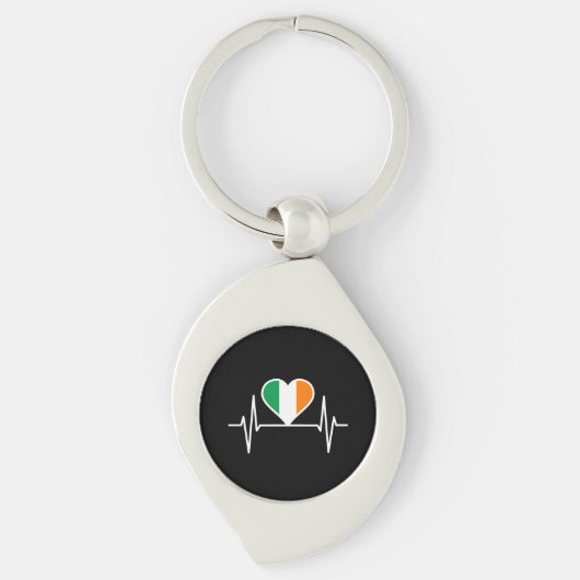 アイルランド国旗のハートビート キーホルダー (正面)