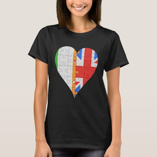 アイルランド国旗のハート Tシャツ (正面)