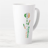 アイルランド国旗のバラパーソナライズされた大 カフェラテマグ (右アングル)