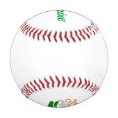 アイルランド国旗のバラ パーソナライズされた 野球ボール (裏面)