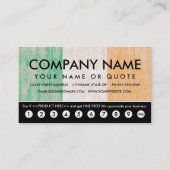 アイルランド国旗のパンチカード ロイヤリティカード (裏面)