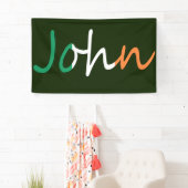 アイルランド国旗のベルトに上書きされた任意の名前 横断幕 (インサイチュ)