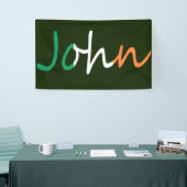 アイルランド国旗のベルトに上書きされた任意の名前 横断幕 (トレードショー)