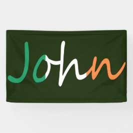 アイルランド国旗のベルトに上書きされた任意の名前 横断幕