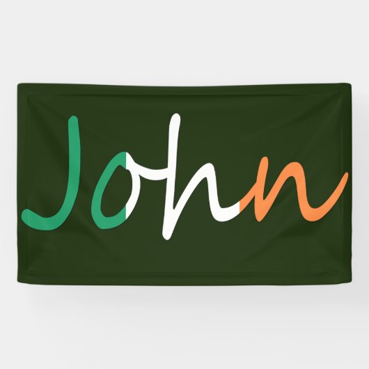 アイルランド国旗のベルトに上書きされた任意の名前 横断幕 (横)