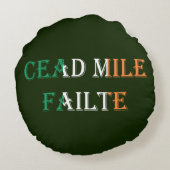 アイルランド国旗のラウンドタップでCead Mile Failte ラウンドクッション (裏面)
