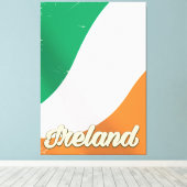 アイルランド国旗のレトロな旅行ポスター キャンバスプリント (インサイチュ (ウッドフロア))