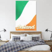 アイルランド国旗のレトロな旅行ポスター キャンバスプリント (インサイチュ (寝室))