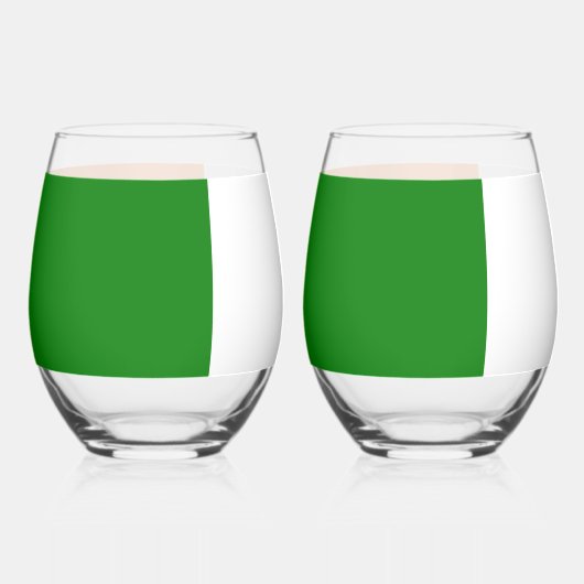 アイルランド国旗の包みのまわりに ステムなしワイングラス (正面)