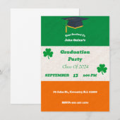 アイルランド国旗の卒業パーティー招待状 招待状 (正面/裏面)