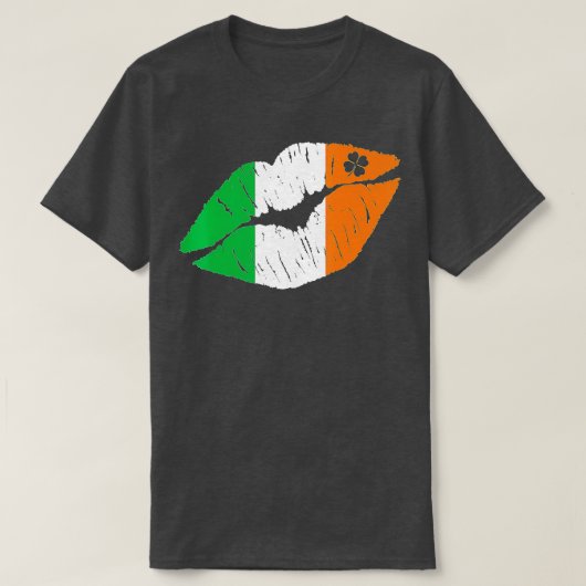 アイルランド国旗の唇St patricks dayキスをする李 Tシャツ (デザイン正面)