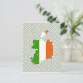 アイルランド国旗の地図の全サイズ ポストカード (スタンド正面)