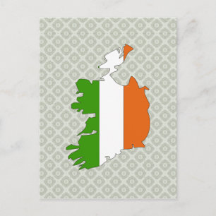 アイルランド国旗の地図の全サイズ ポストカード