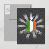 アイルランド国旗の地図2.0 ポストカード (正面/裏面)